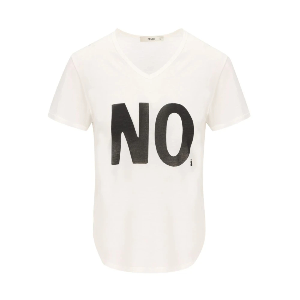 FENDI | Ivory cotton jersey T-shirt with Noi print | Women | S - Bild 3