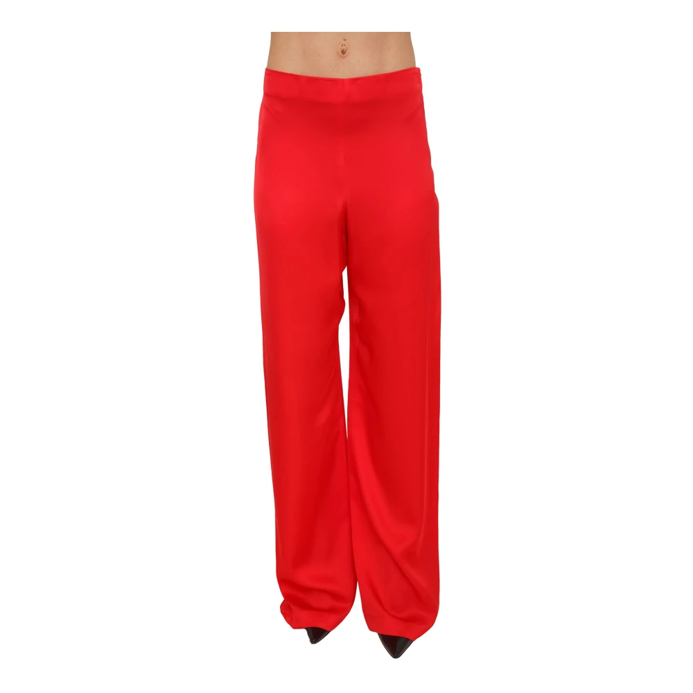 Blugirl Damen Rot - Straight-Leg Satin Hosen - Trousers - S