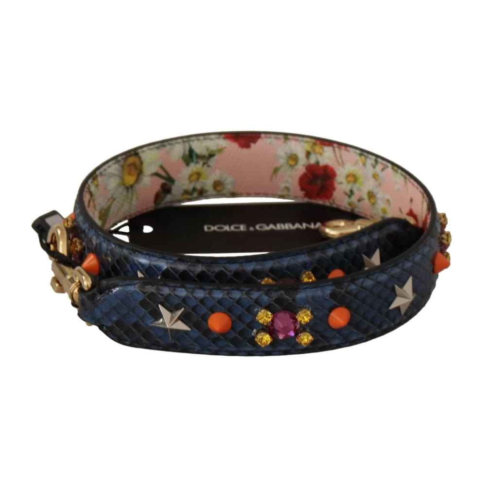Dolce & Gabbana Damen Blau - Exotischer Lederkristall-Schulterriemen - Bags - One Size