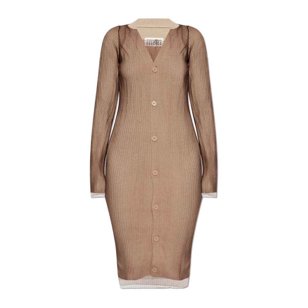 Mm6 Maison Margiela Damen Beige - Kleid Mit Dekorativem Tüll - Dresses - S