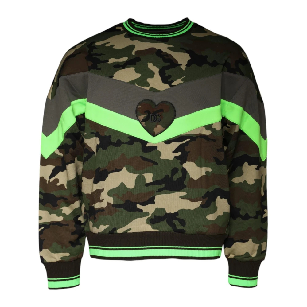 Dolce & Gabbana - Camouflage Logo Pullover Sweatshirt Multicolor - Sweatshirts & Hoodies - Herren - Mehrfarbig - M