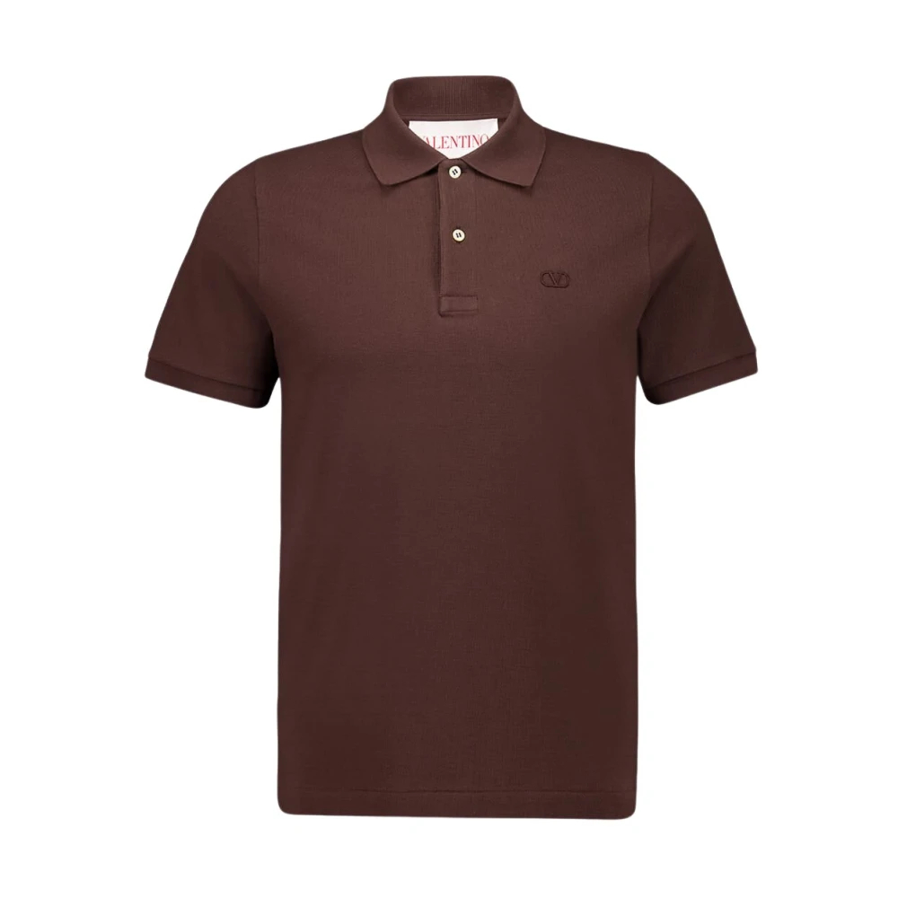 Valentino Garavani Herren Braun - Es Baumwollpolo Mit Vlogo-Stickerei - Tops - S
