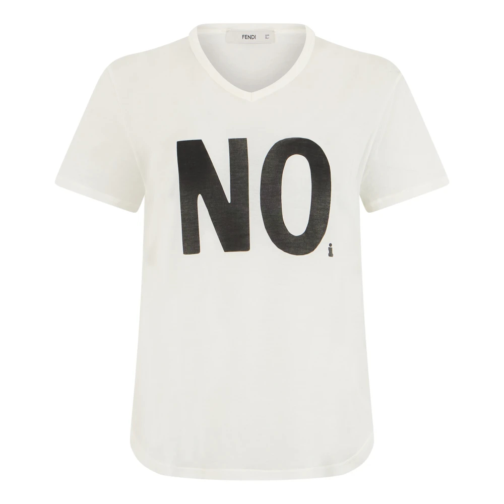FENDI | Ivory cotton jersey T-shirt with Noi print | Women | S - Bild 6