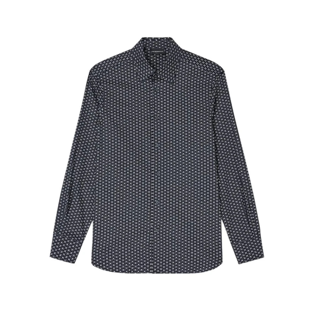 Emporio Armani Herren Blau - Es Hemd Mit All-Over-Print - Shirts - M