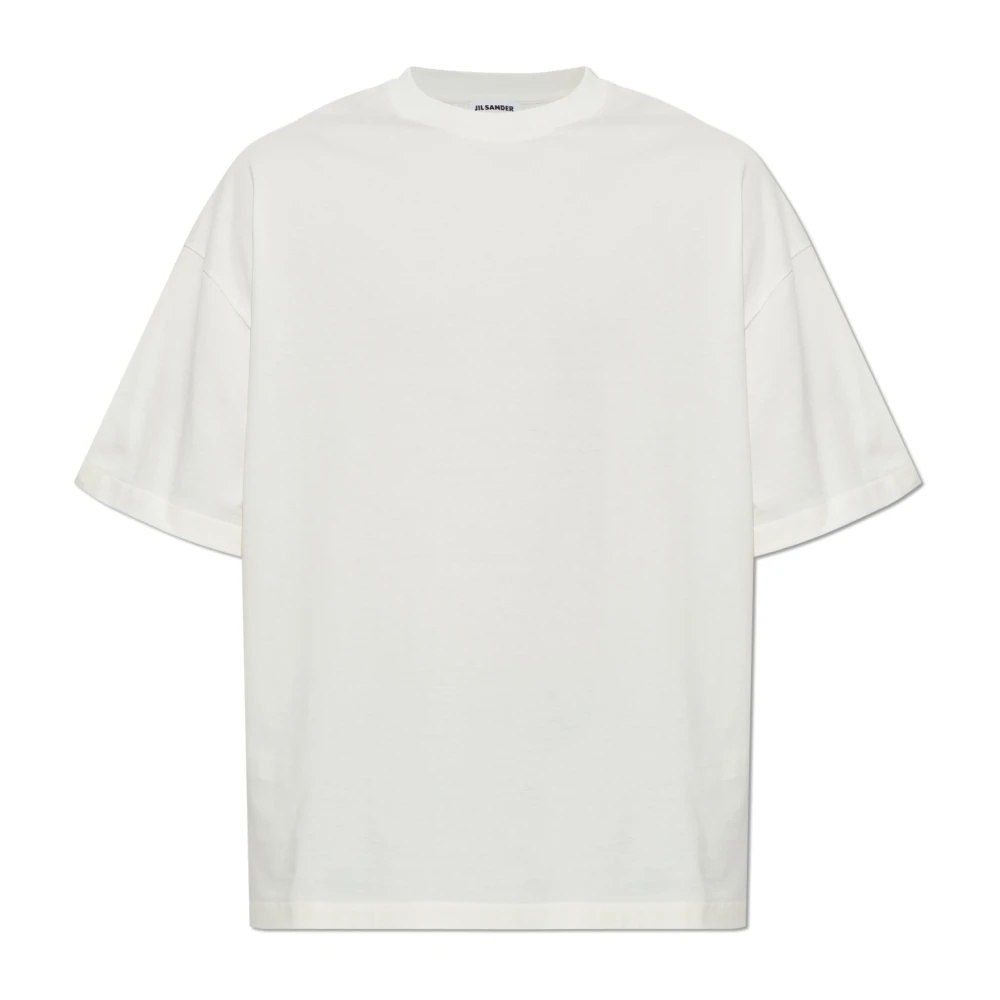 Jil Sander Herren Beige - Cremefarbenes T-Shirt Mit Print-Logo - Tops - S