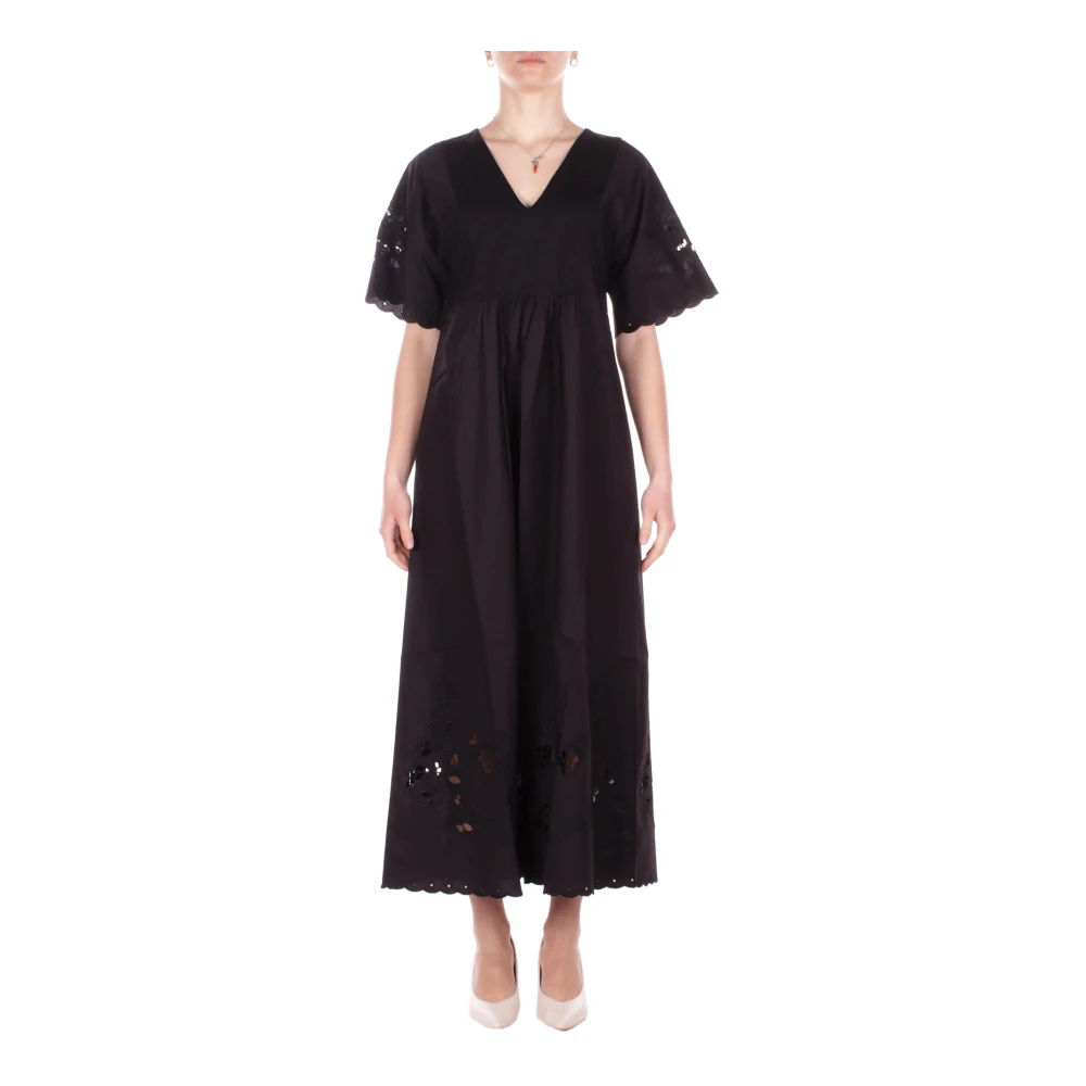 Weekend Max Mara - Maxikleid Mit Lochstickerei - Dresses - Damen - Schwarzk - Xs
