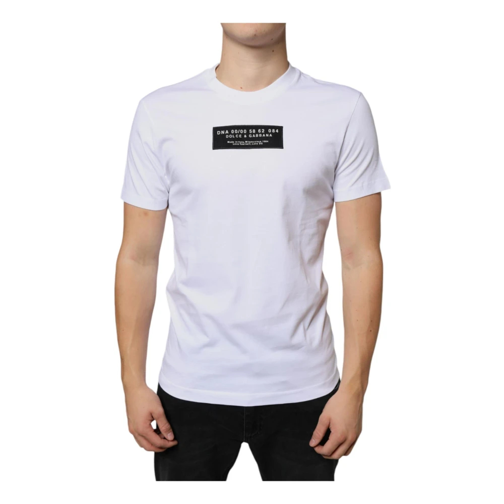 Dolce & Gabbana Herren Weiß - E Baumwolllogo-Applikation T-Shirt - Tops - Xs