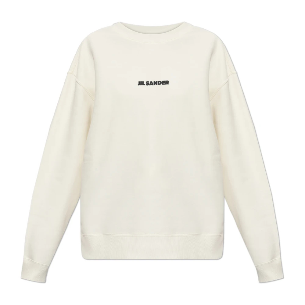 Jil Sander Damen Beige - Sweatshirt Mit Logo-Print - Sweatshirts & Hoodies - Xs