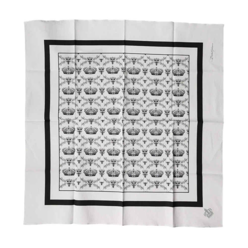 Dolce & Gabbana Herren Weiß - Klassisches Quadratisches Foulard-Tuch Aus Baumwolle - Accessories - One Size