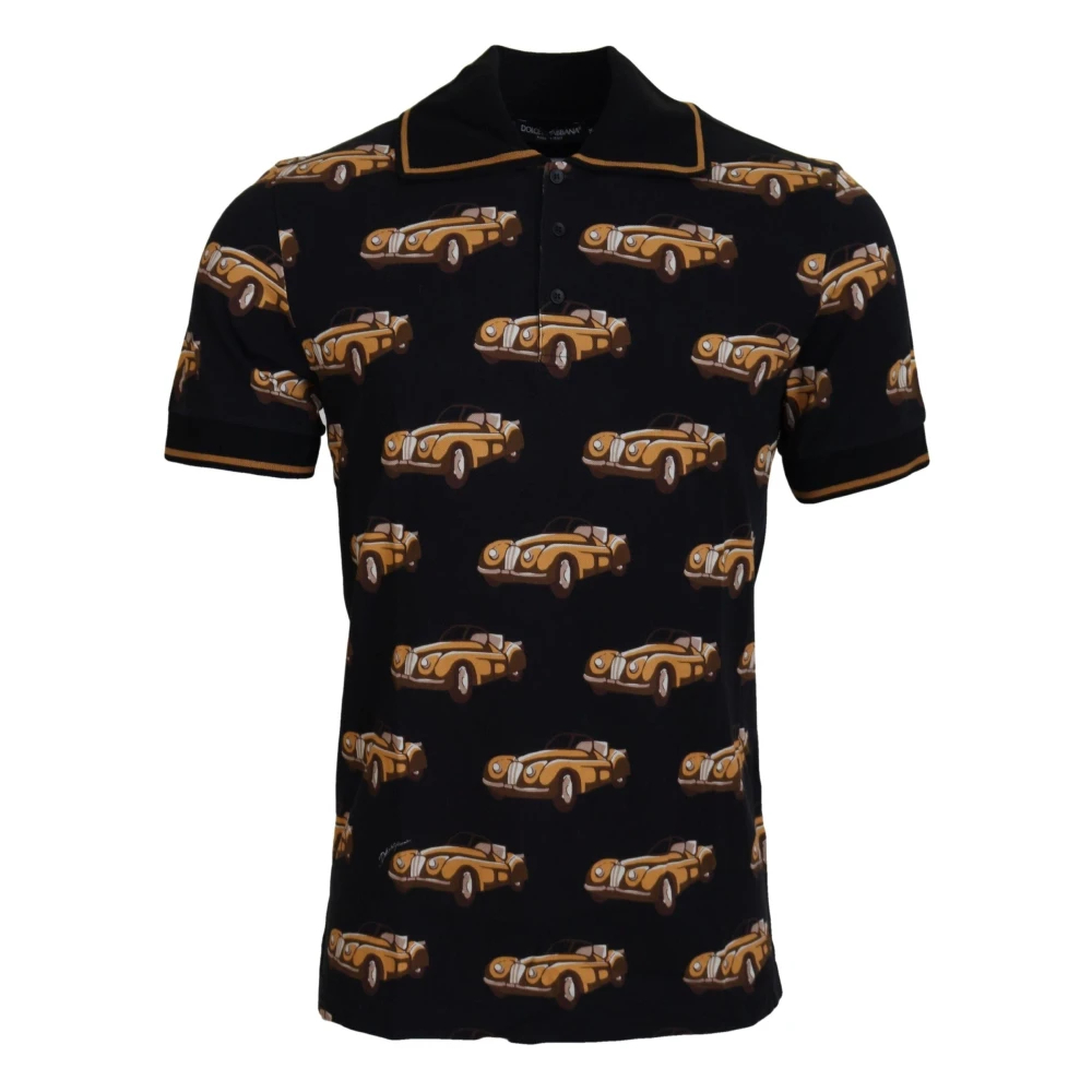 Dolce & Gabbana Herren Multicolor - Polohemd Mit Auto-Print - Tops - Mehrfarbig -Xs