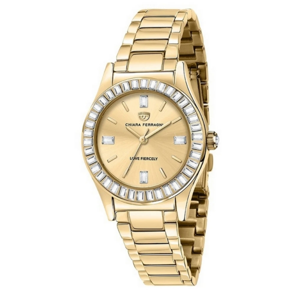 Chiara Ferragni Collection Damen Gelb - Goldene Quarzuhr Aus Edelstahl - Accessories - One Size
