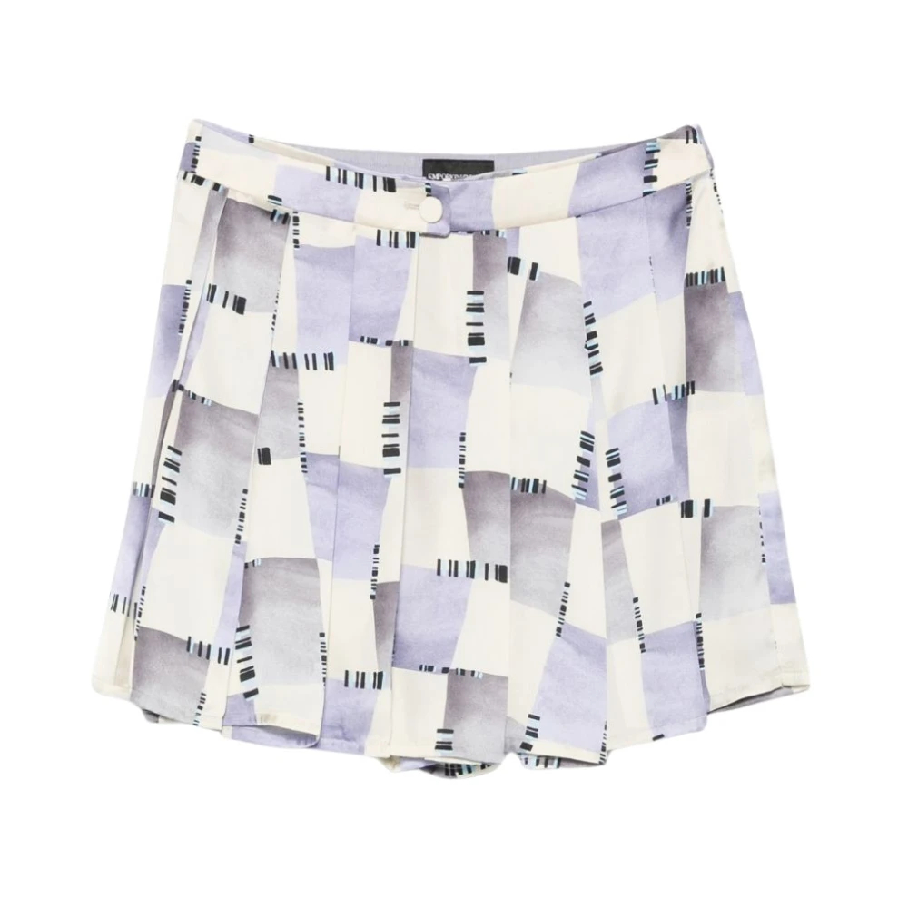 Emporio Armani Damen Multicolor - Culottes Aus Satin Mit Karomuster - Skirts - Mehrfarbig - M