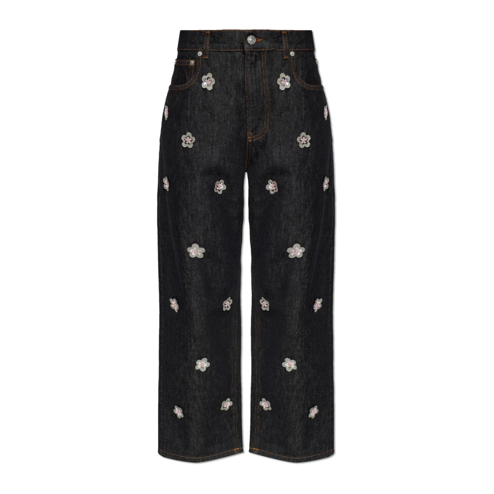 Marni Damen Blau - Jeans Mit Floralen Applikationen - Jeans - Xs