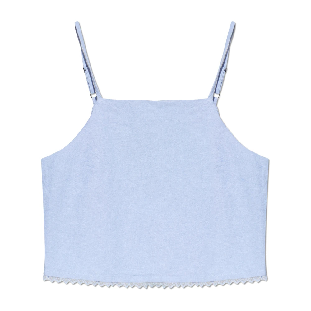 American Vintage Damen Blau - Top Mit Dekorativen Abschlüssen - Tops - M