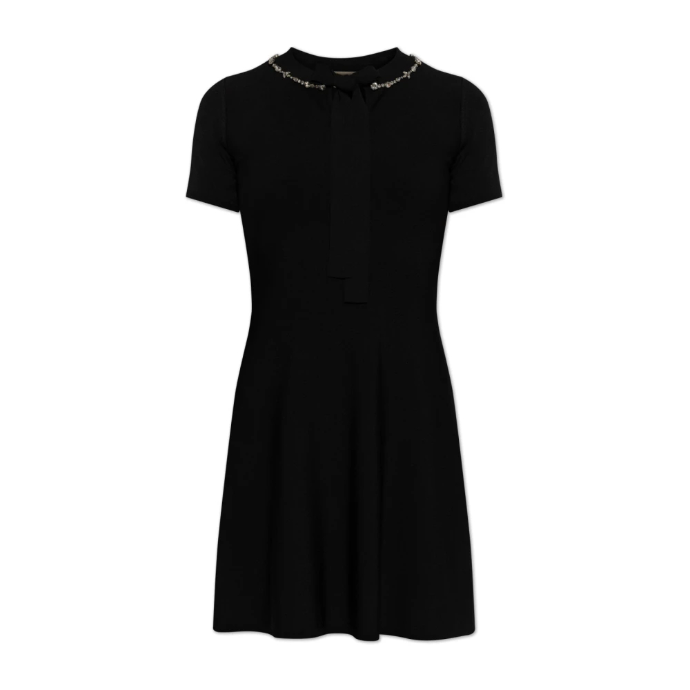 Valentino Damen Schwarz Strickkleid Mit Strassstickerei, Gr. M - Bild 6