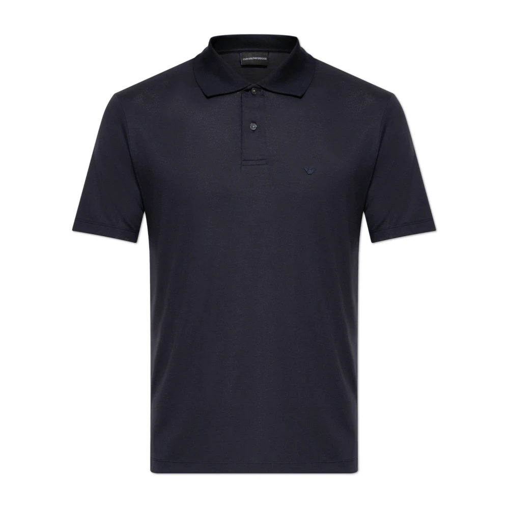 Emporio Armani Herren Blau - Polohemd Mit Gesticktem Logo - Tops - Xl