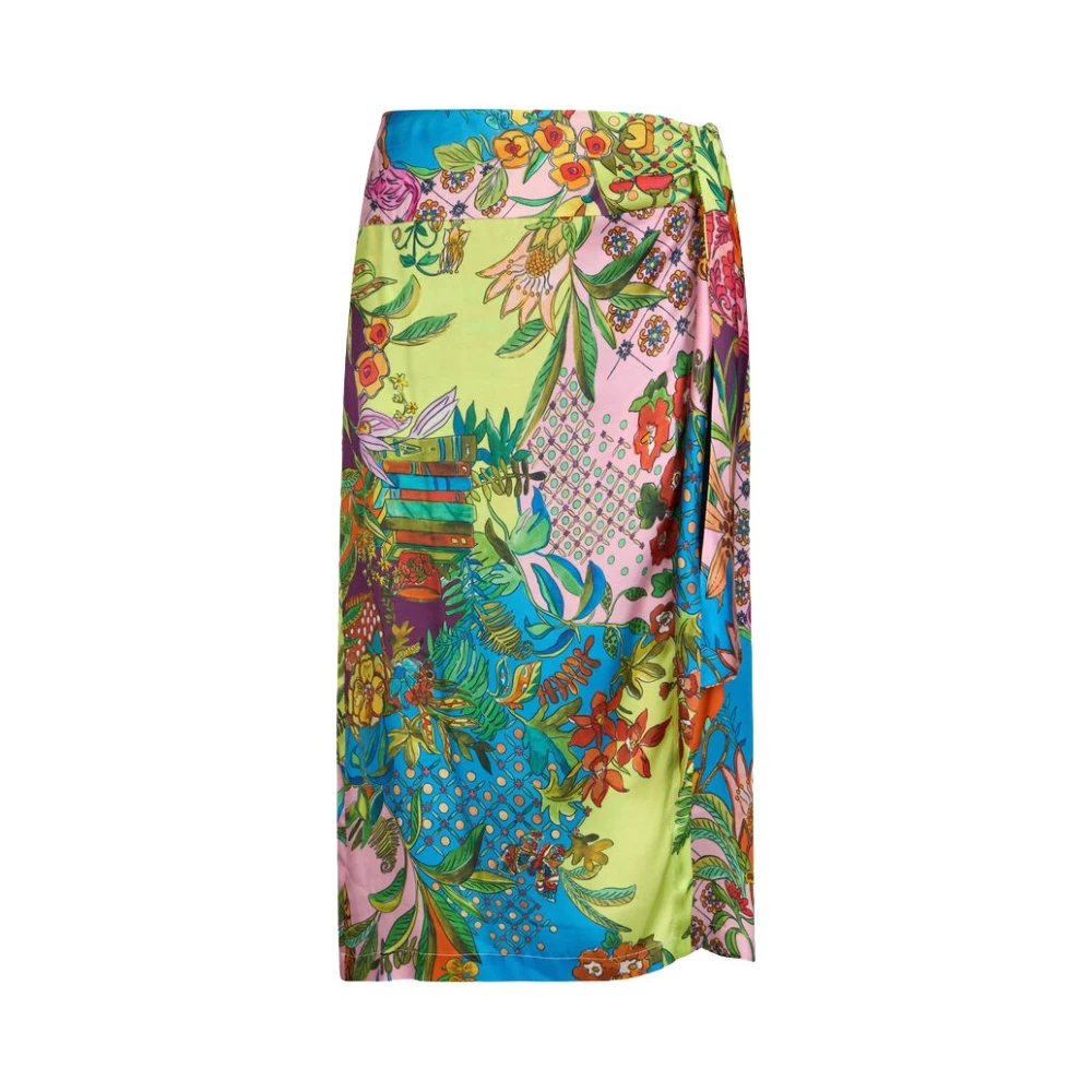 Liu Jo Damen Multicolor - Langer Bedruckter Satinstreifenrock - Skirts - Mehrfarbig - Xs