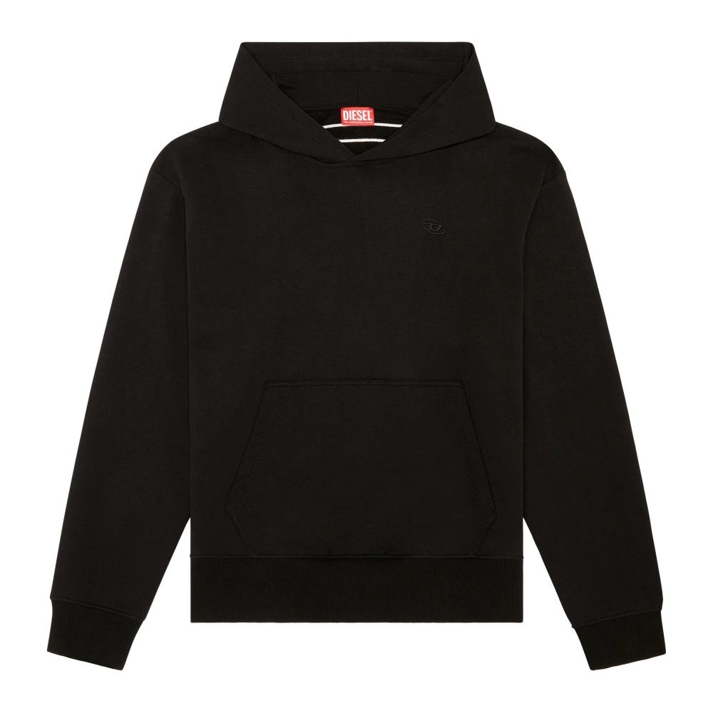 Diesel Herren Schwarz - Hoodie Mit Logo-Stickerei - Sweatshirts & Hoodies - K -S