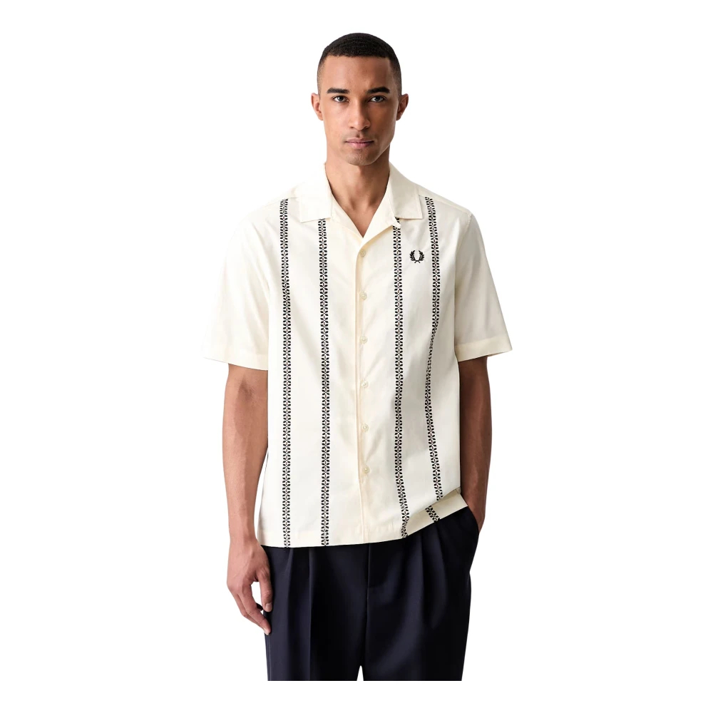 VAN GRAAF Fred Perry Herren Sand Kurzarmhemd Regular Fit Baumwolle (100%) Beige, Extra Groß - Bild 3