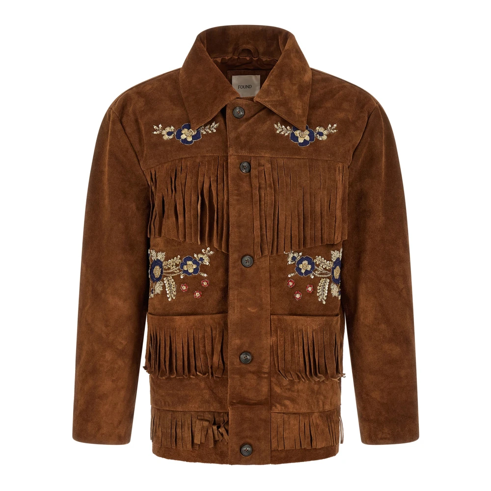 Found Herren Braun - Jacke Mit Fransen Und Stickerei - Jackets - M
