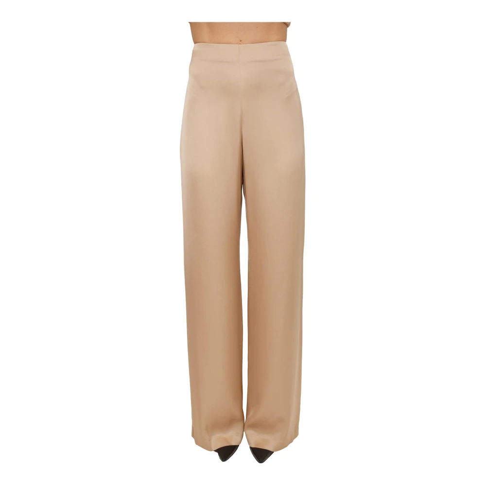 Blugirl Damen Beige - Gerade Geschnittene Satinhose - Trousers - 2XS