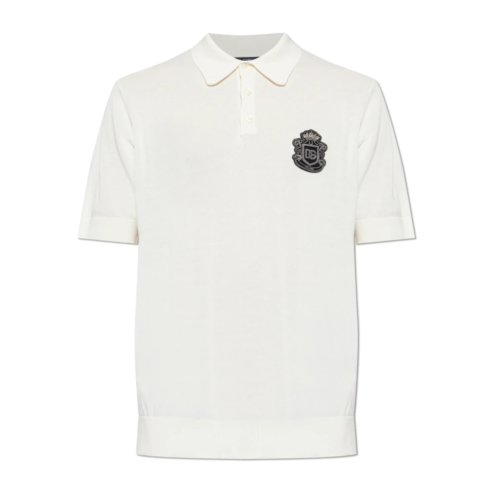 Dolce & Gabbana Herren Beige - Polohemd Mit Applikation - Tops - M
