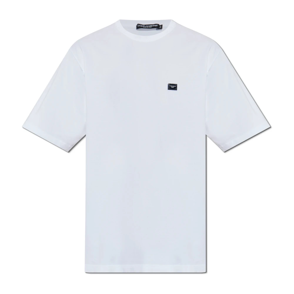 Dolce & Gabbana Herren Weiß - T-Shirt Mit Logo-Applikation - Tops - L