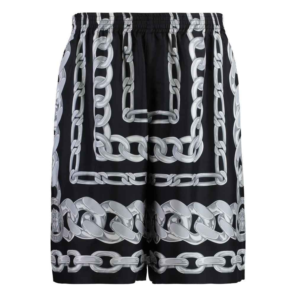 Versace - Seiden Medusa Chains Bermuda Shorts - Shorts - Herren - Schwarzk - M - Bild 9