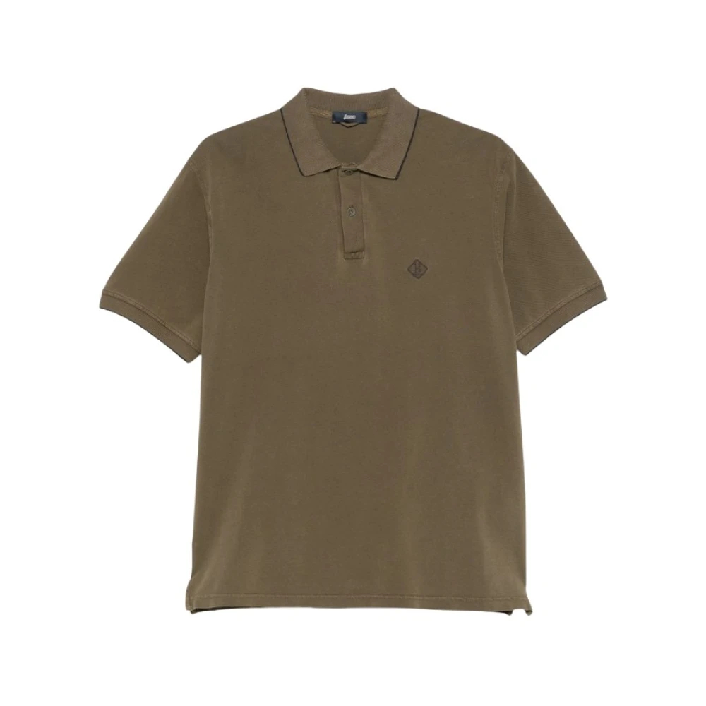 Herno Herren Grün - Es Polo Mit Besticktem Logo - Tops - Xl