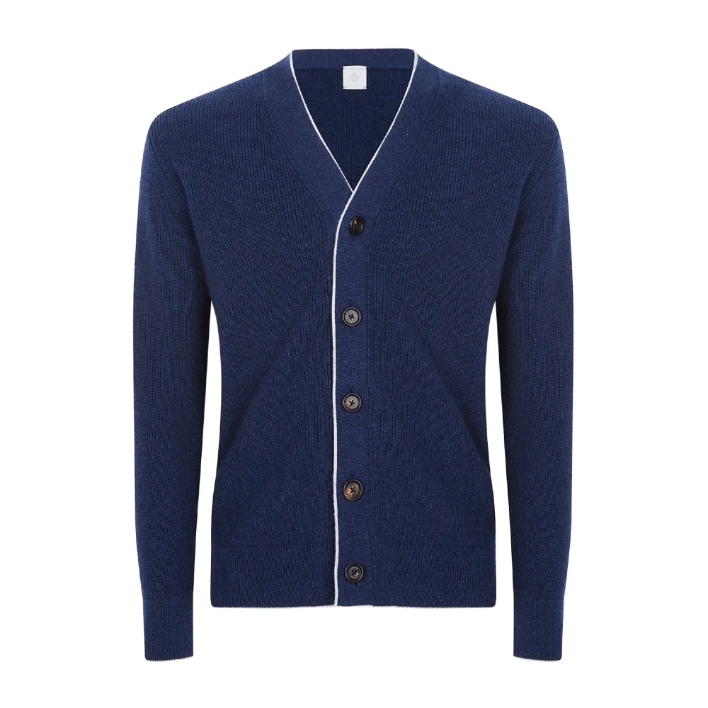 Eleventy Herren Blau - Maglia Cardigan Costa Inglese - Knitwear - L