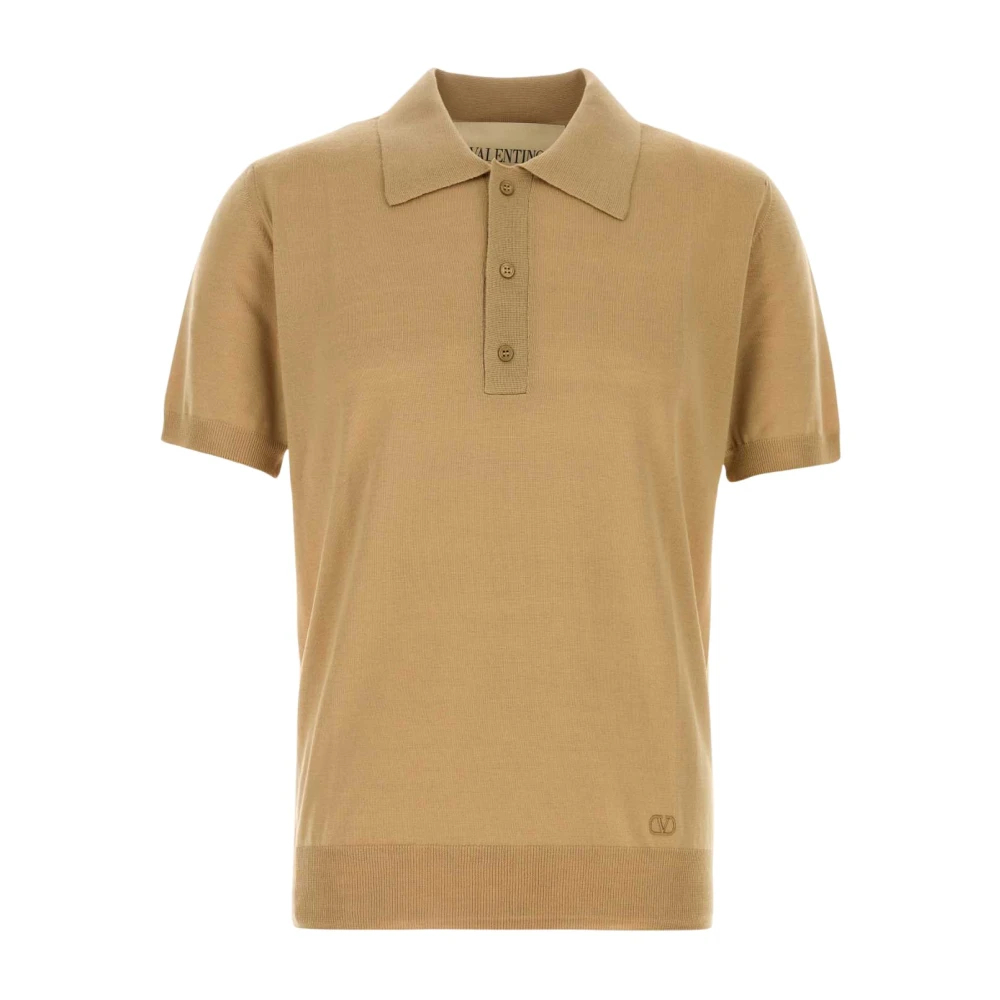 Valentino Garavani Herren Braun - Wollpolo Mit Vlogo-Stickerei - Tops - S