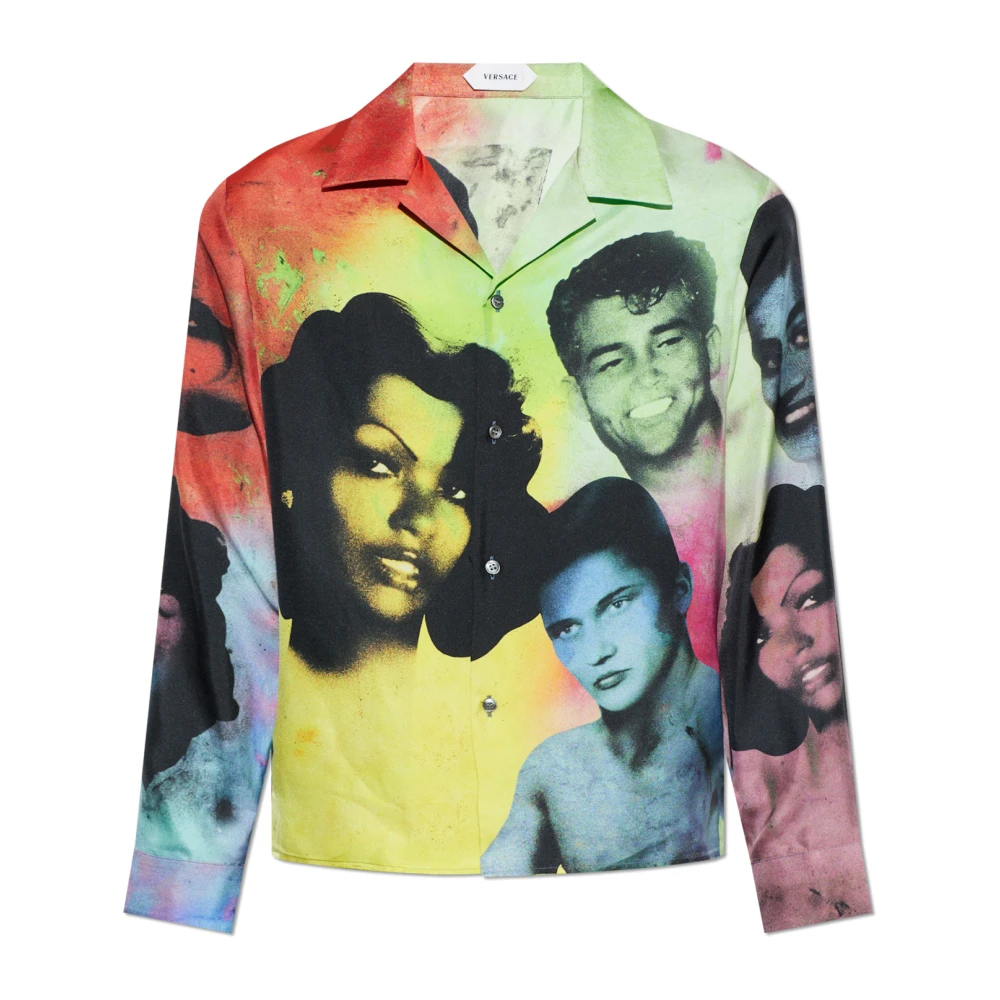 Versace Herren Multicolor - Seidenhemd Mit Party-Print - Shirts - Mehrfarbig - M