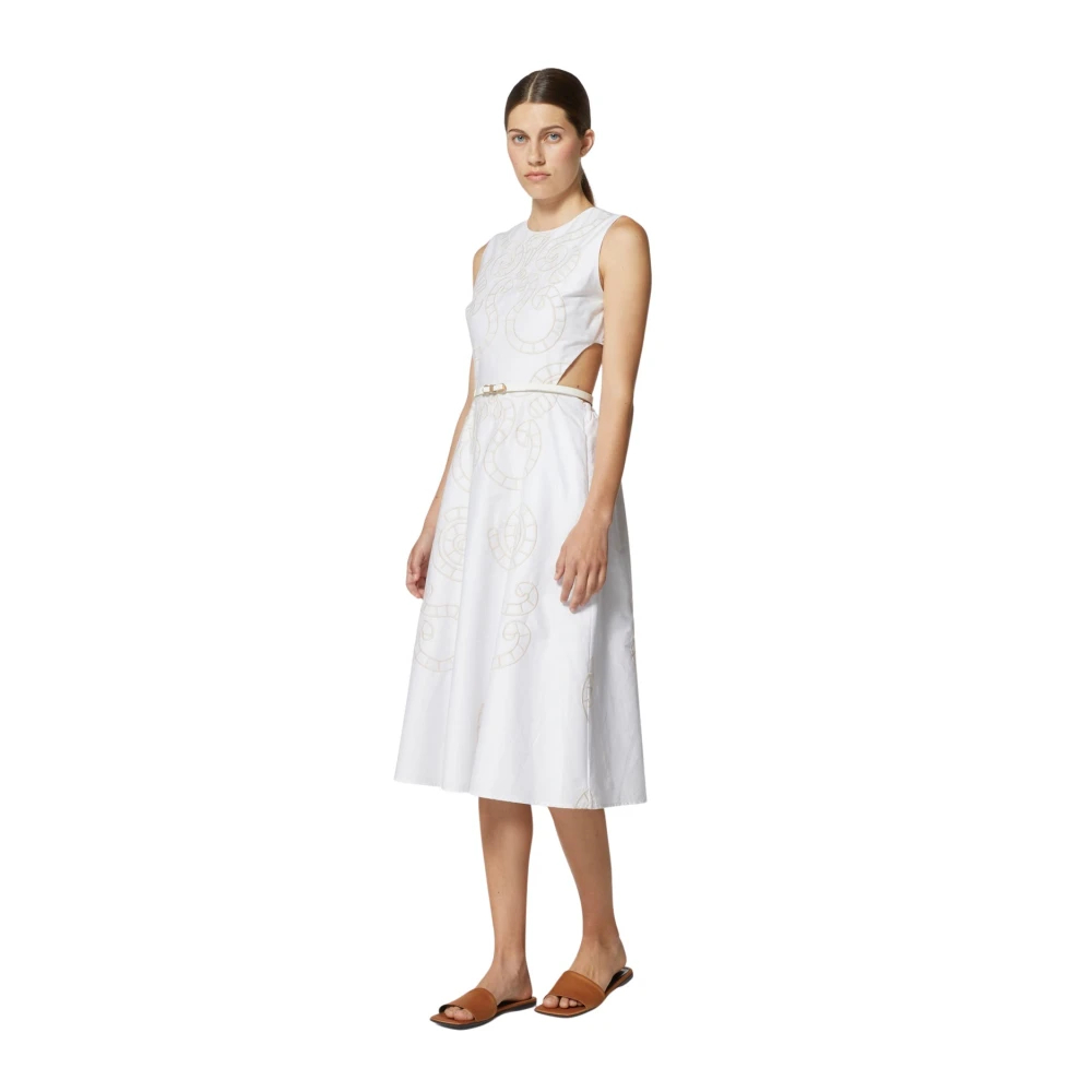 Silvian Heach Damen Weiß - Midi-Kleid Mit Stickerei Und Cut-Out-Details - Dresses - Xs