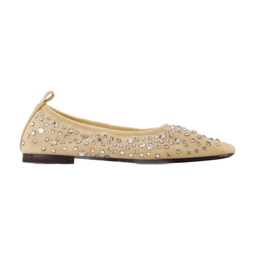 Tory Burch Damen Beige - Neutral Sheer Crystal Ballerinas Nylon - Shoes - 35 Eu