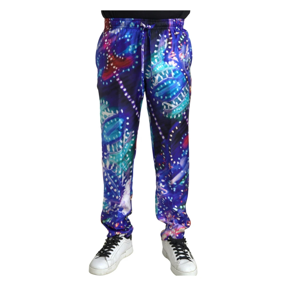 Dolce & Gabbana Herren Multicolor - Seidenhose Mit Abstraktem Print - Trousers - Mehrfarbig -Xl