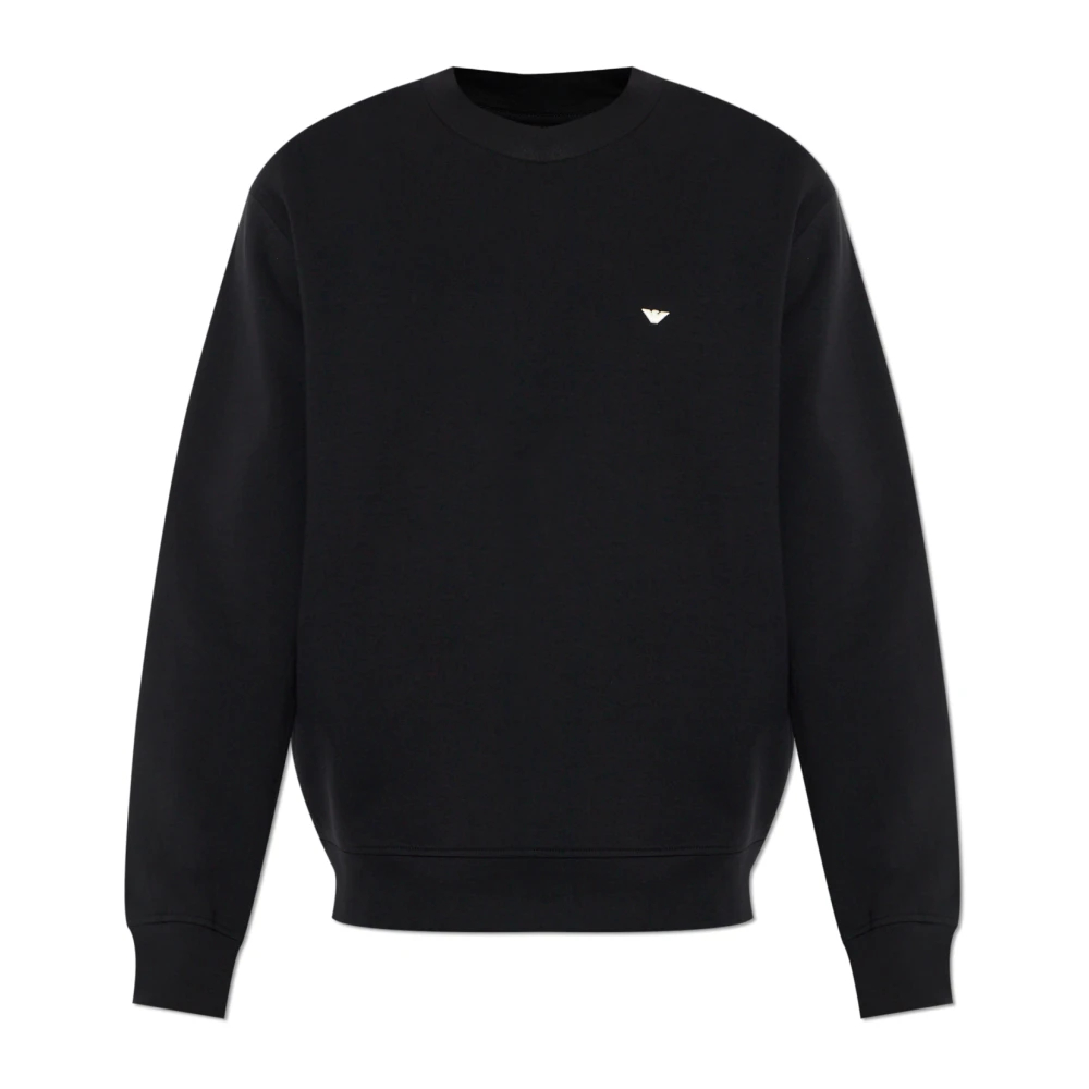 Emporio Armani Herren Schwarz - Sweatshirt Mit Gesticktem Logo - Sweatshirts & Hoodies - K - M