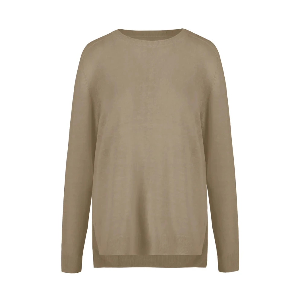 Bomboogie Damen Beige - Langärmeliger Rundhals-Pullover - Knitwear - L
