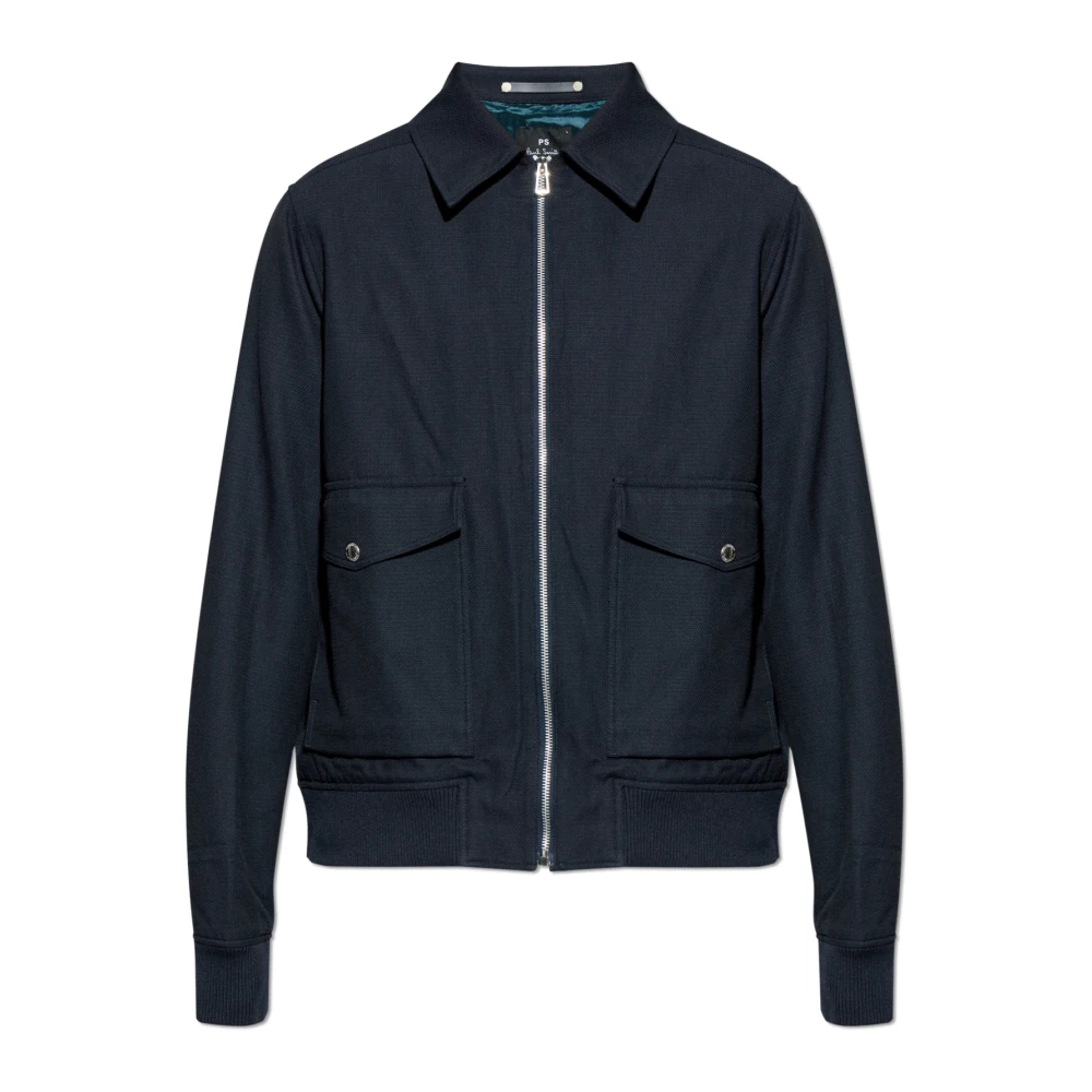 Ps By Paul Smith Herren Blau - Baumwolljacke Mit Kragen - Jackets - L