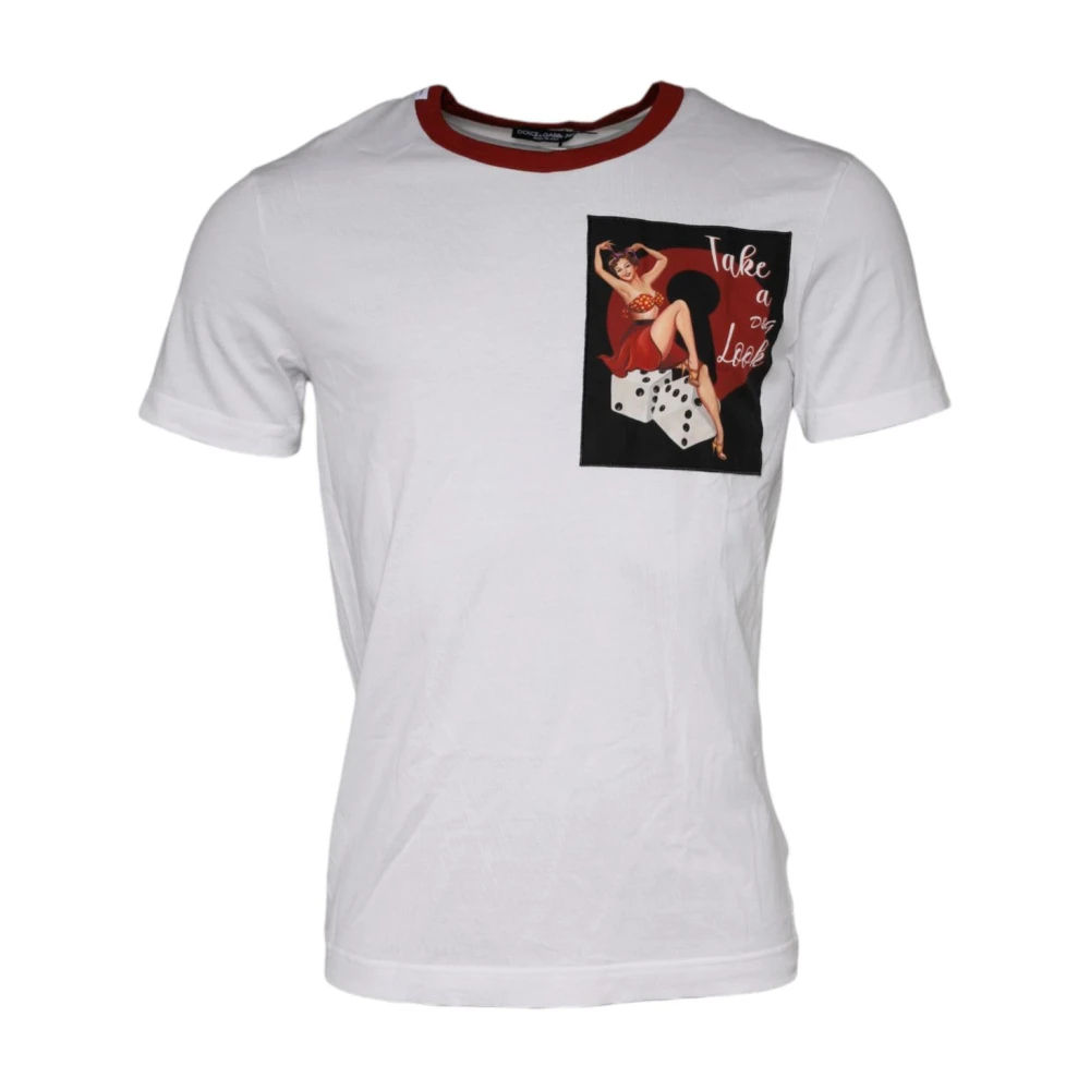 Dolce & Gabbana Herren Weiß - Grafikdruck Baumwoll-T-Shirt - Tops - S