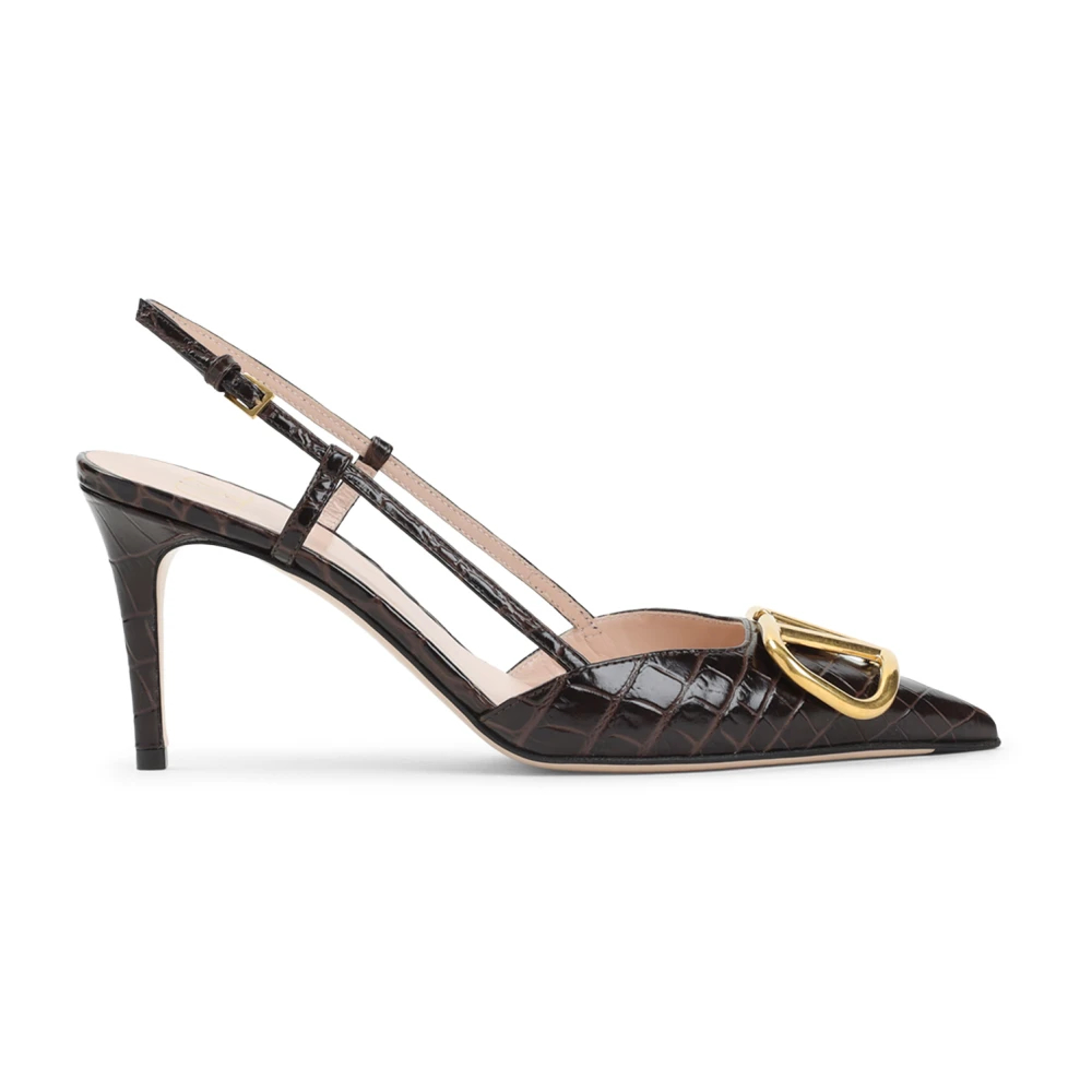 Valentino Garavani Damen Braun - Vlogo Signature Slingback Pump - Shoes - 40 Eu