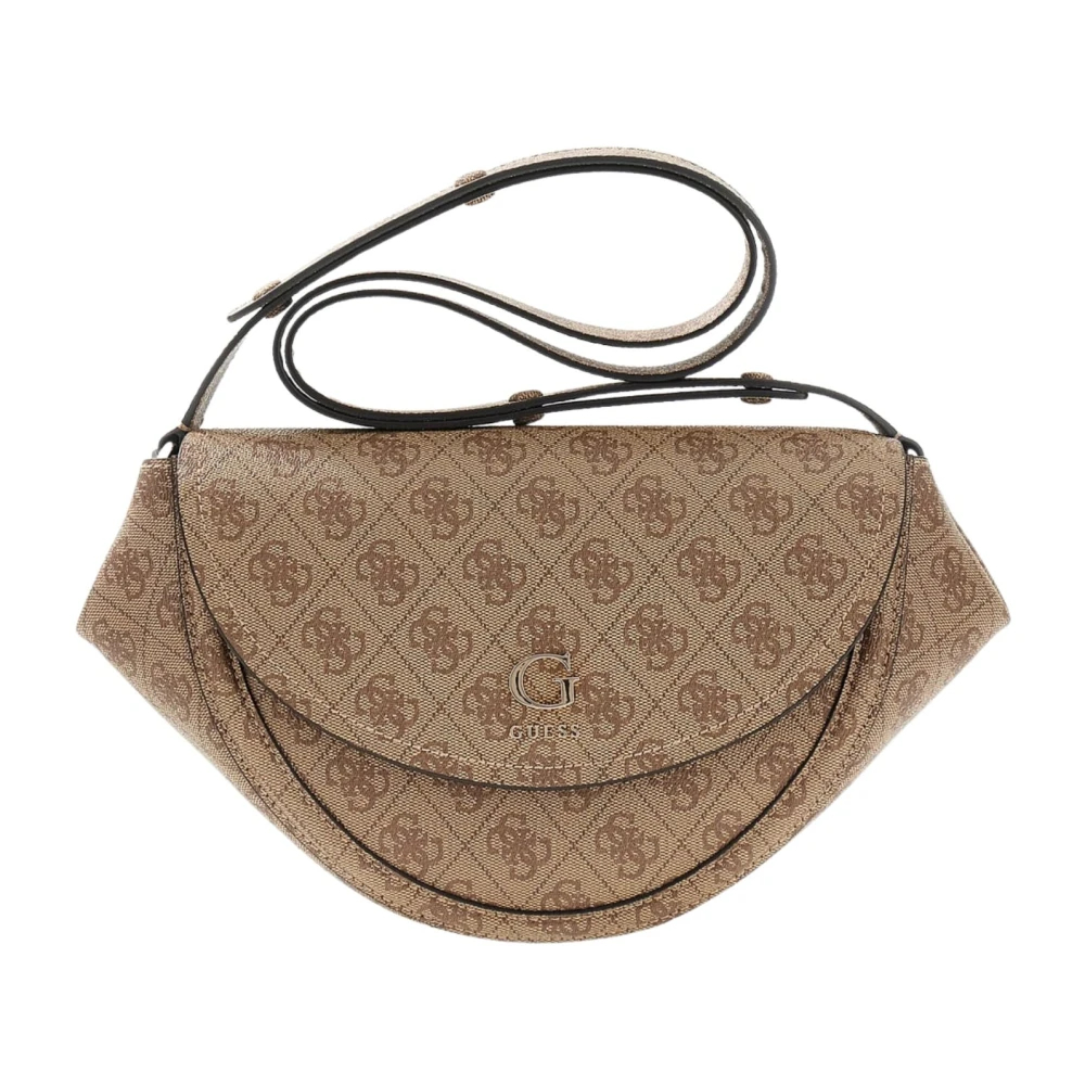 Guess - Coleen Monogramme Flap Bag - Bags - Damen - Beige - One Size