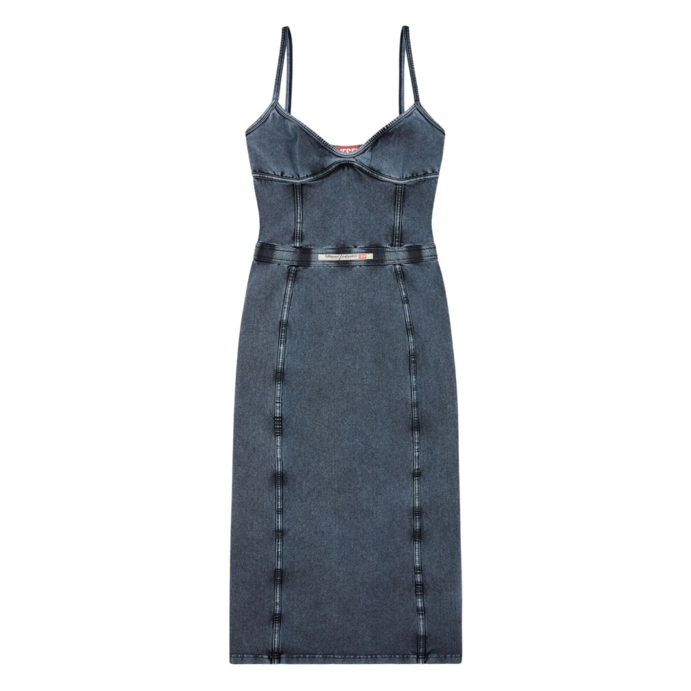 Diesel Damen Blau - Kohlegrau Denim V-Ausschnitt Kleid - Dresses - S