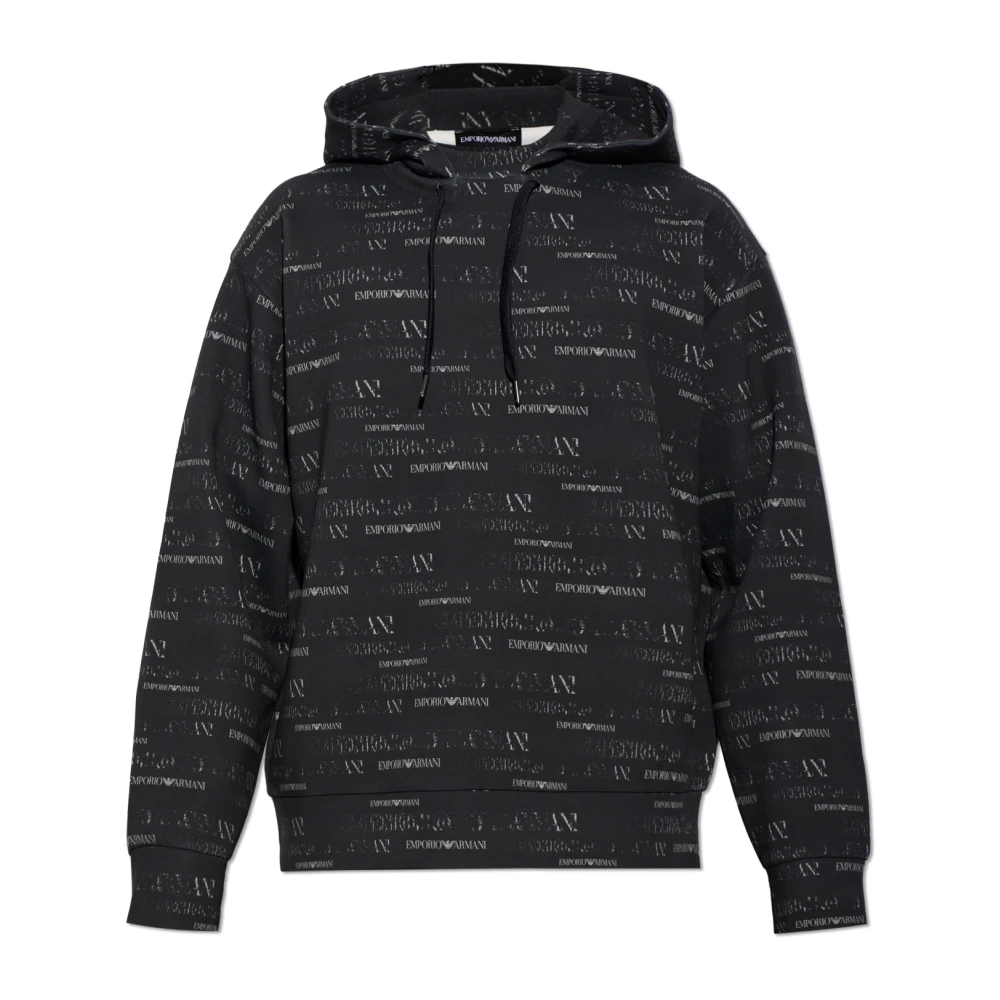 Emporio Armani Herren Schwarz - Monogram Sweatshirt - Sweatshirts & Hoodies - K - Xl