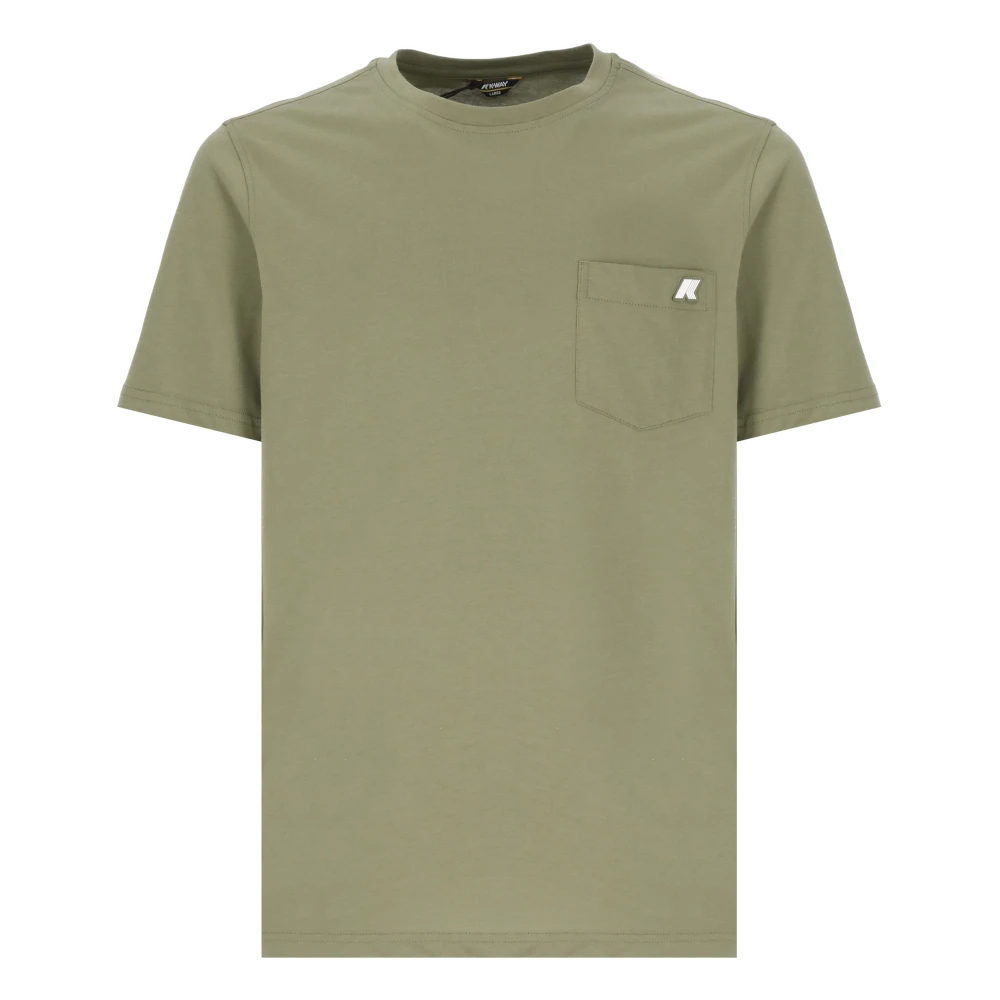 K-Way Herren Grün - Es Baumwoll-T-Shirt Mit Brusttasche - Tops - M