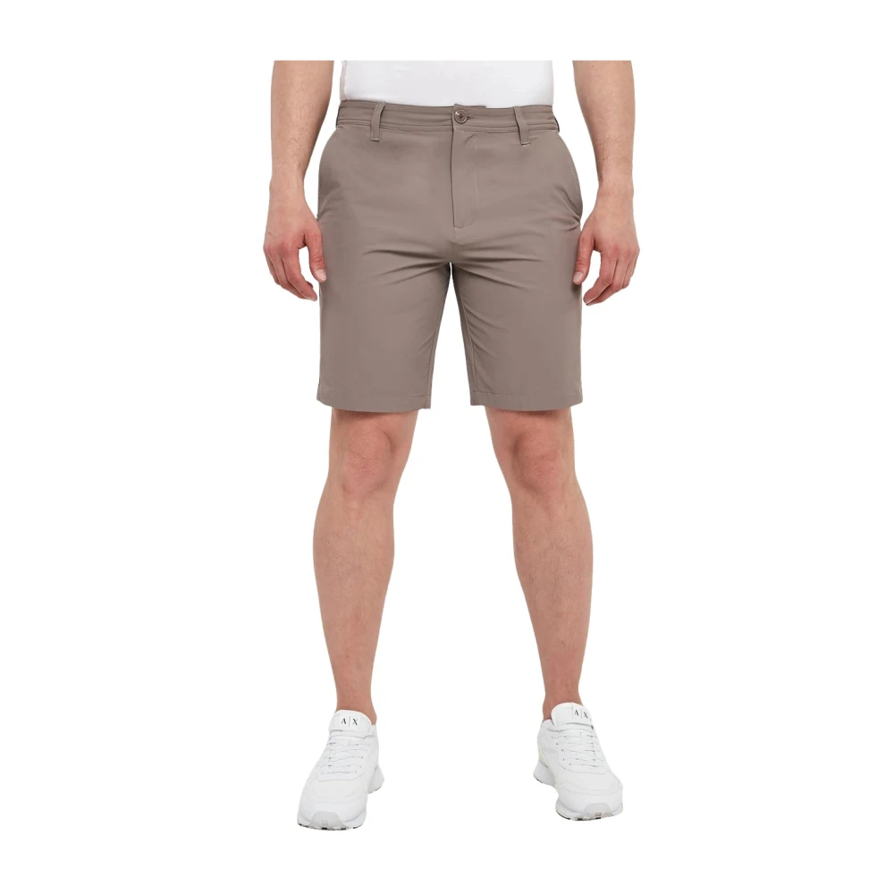 Armani Exchange Herren Beige - Bermuda-Shorts Aus Stretch-Gabardine - Shorts - W33
