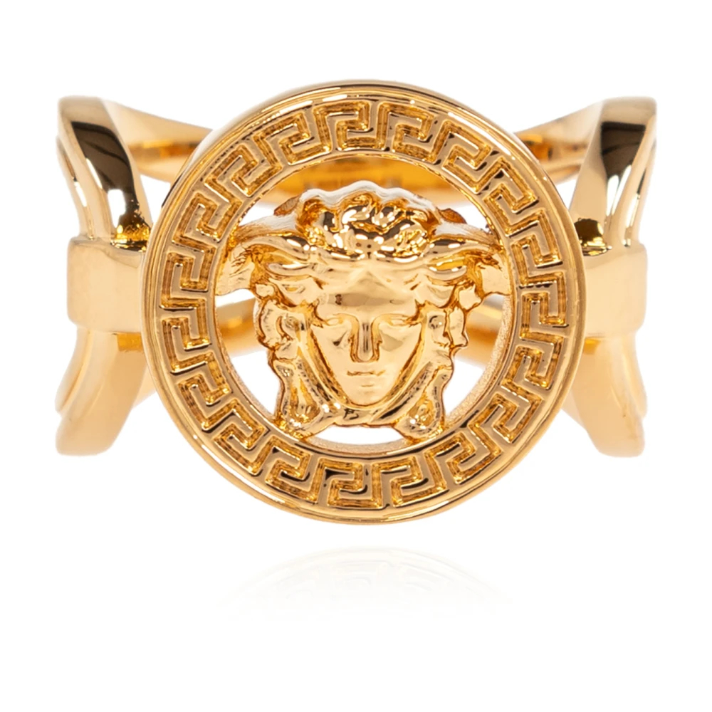 Versace Damen Gelb - Ring Mit Logo - Accessories - 48 Mm