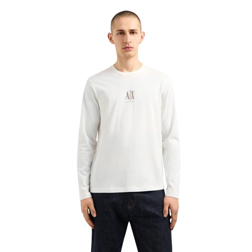 Armani Exchange Herren Weiß - Langarm-T-Shirt - Tops - M