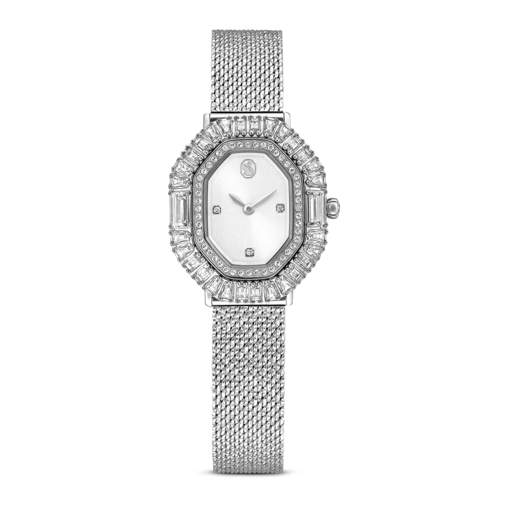 Swarovski Damen Silber,Silber Matrix Octagon (25 Mm) Silbernes Zifferblatt Mit Uhr - Bild 5