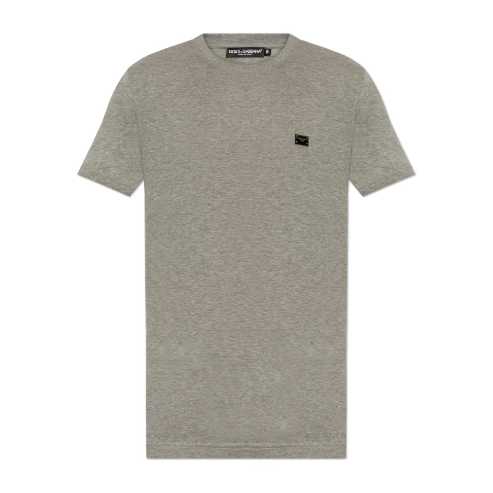 Dolce & Gabbana Herren Grau - T-Shirt Mit Logo - Tops - S