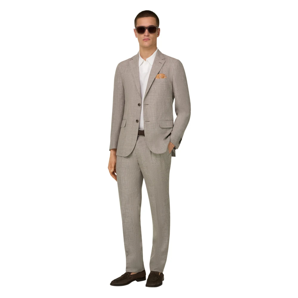 Boggi Milano Herren Braun - Micro Patterned Suit - Suits - S